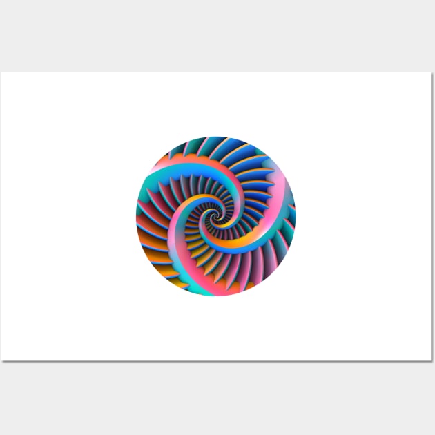 Opposing Spiral Pattern in 3-D Wall Art by lyle58